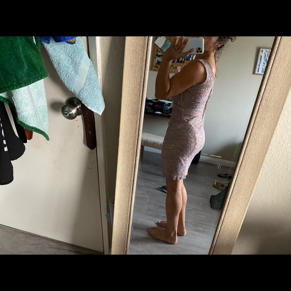 Purple/ tan dress - Picture 4 of 5